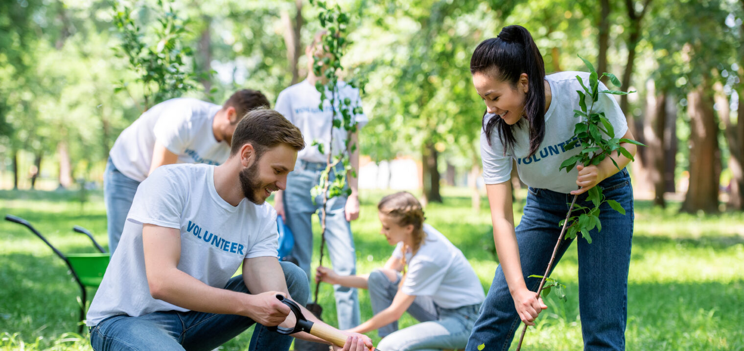 volunteers planting with purpose